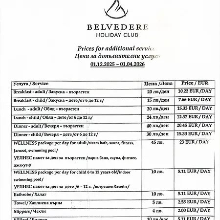 Apartament Deluxe In Belvedere With Terrace Bansko